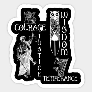 Stoics, Four Cardinal Virtues Sticker